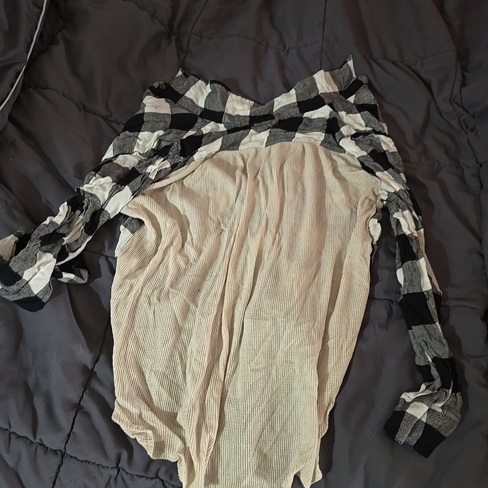 About A Girl Black and White Plaid Button Down Shirt